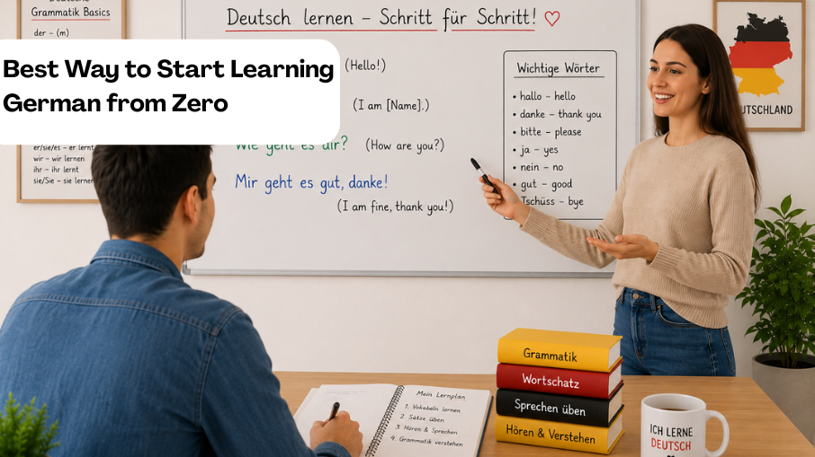 Beginner learning German from zero